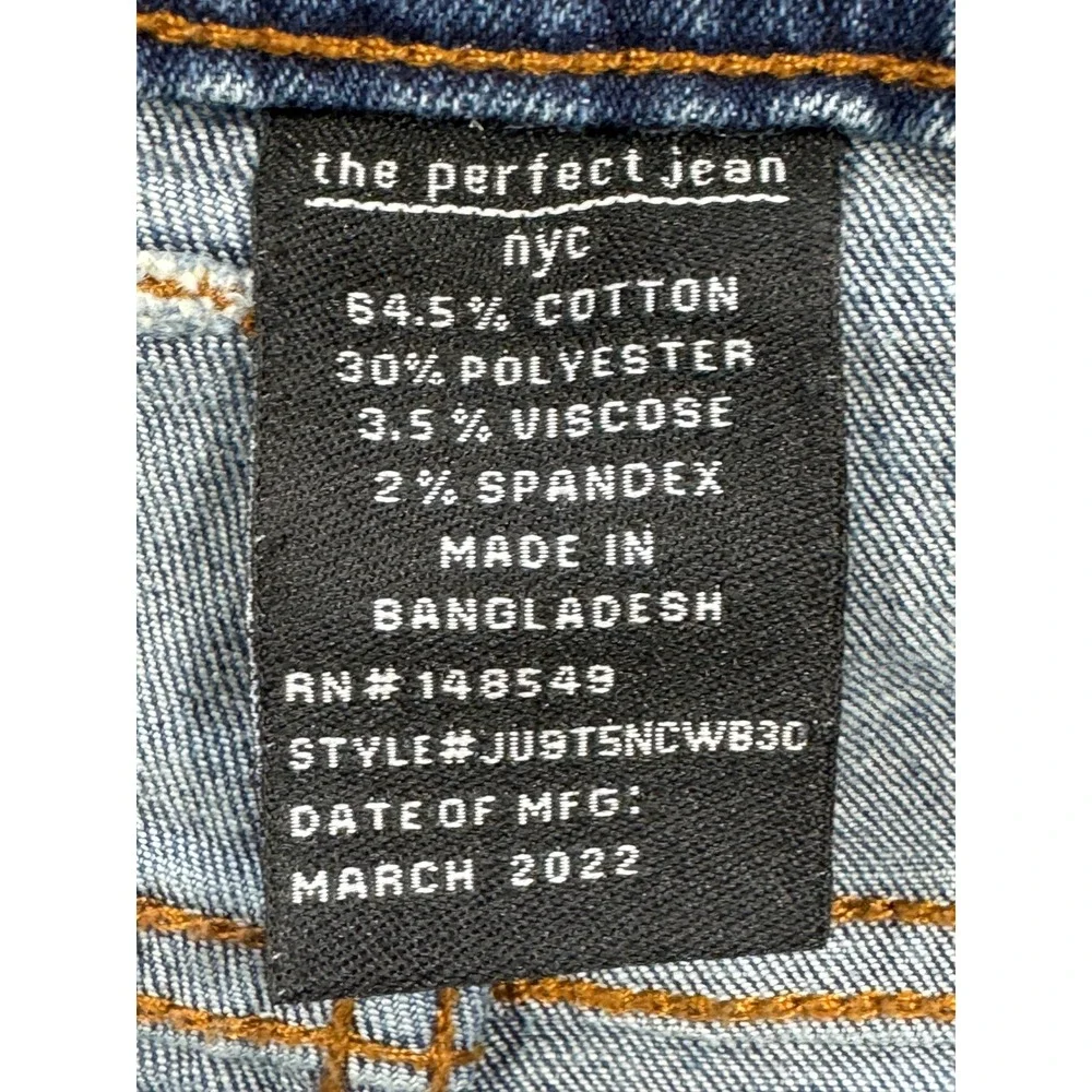 The Perfect Jean Mens Slim Thick Stretch Blue Denim Jeans 32x30 Meas: 34x29